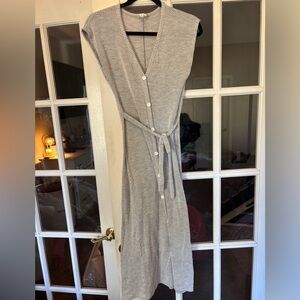 Caution To The Wind Gray Striped Maxi Dress